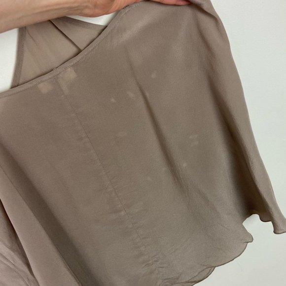 Aritzia Wilfred 100% Silk Camisole Tank Top Minou Tan Beige Size Large Basic - Picture 11 of 11
